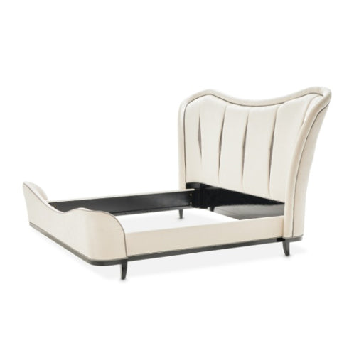 AICO Furniture Tuxedo California King Upholstered Bed in Piano Keyboard - Luxury Home Furniture (MI)