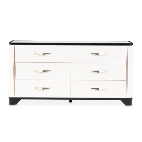 AICO Furniture Tuxedo Dresser in Piano Keyboard - Luxury Home Furniture (MI)