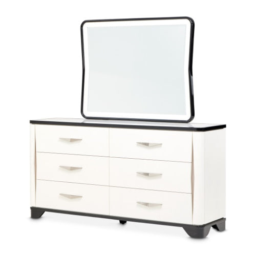 AICO Furniture Tuxedo Dresser Mirror in Piano Keyboard - Luxury Home Furniture (MI)