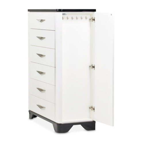AICO Furniture Tuxedo 6 Drawer Chest in Piano Keyboard - Luxury Home Furniture (MI)