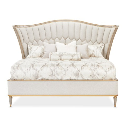 AICO Furniture St.Charles King Upholstered Bed in Dove Gray