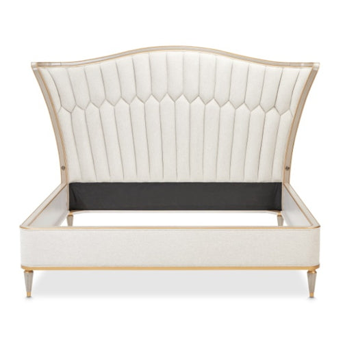 AICO Furniture St.Charles King Upholstered Bed in Dove Gray - Luxury Home Furniture (MI)