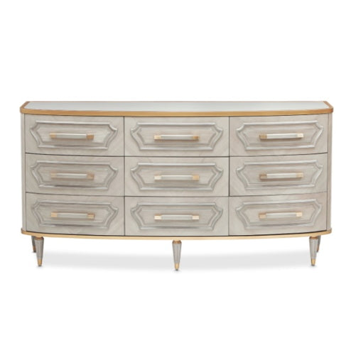 AICO Furniture St.Charles Dresser in Dove Gray - Luxury Home Furniture (MI)