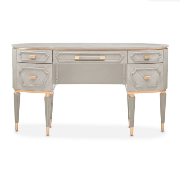 AICO Furniture St.Charles Vanity Desk in Dove Gray - Luxury Home Furniture (MI)