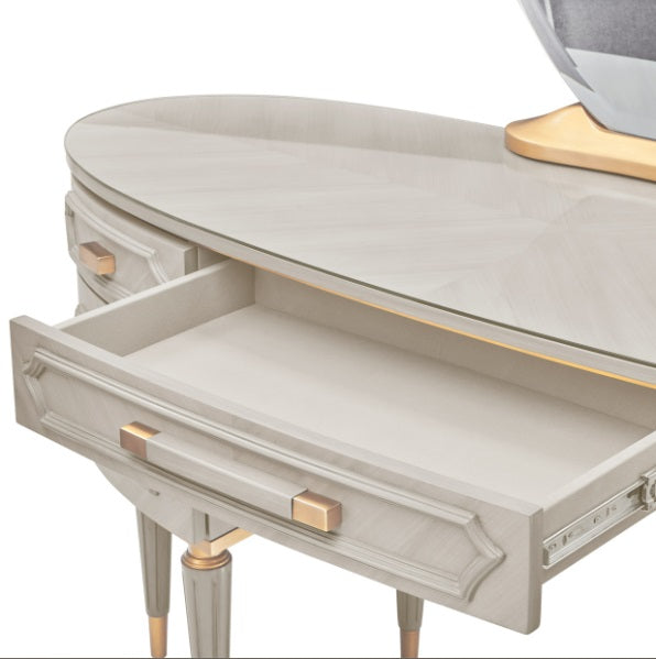 AICO Furniture St.Charles Vanity Desk in Dove Gray - Luxury Home Furniture (MI)