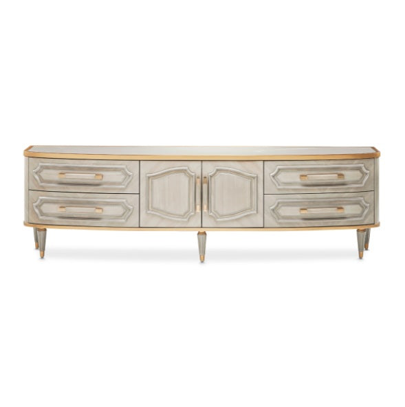 AICO Furniture St.Charles Media Cabinet in Dove Gray - Luxury Home Furniture (MI)
