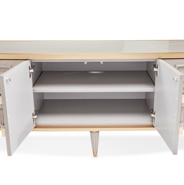 AICO Furniture St.Charles Media Cabinet in Dove Gray - Luxury Home Furniture (MI)
