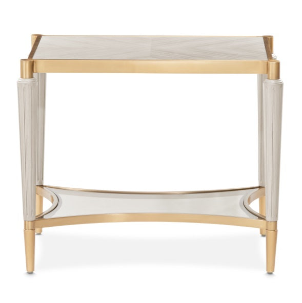 AICO Furniture St.Charles End Table in Dove Gray - Luxury Home Furniture (MI)