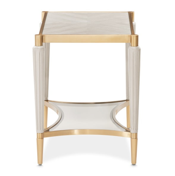 AICO Furniture St.Charles End Table in Dove Gray - Luxury Home Furniture (MI)
