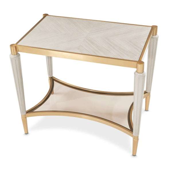 AICO Furniture St.Charles End Table in Dove Gray - Luxury Home Furniture (MI)