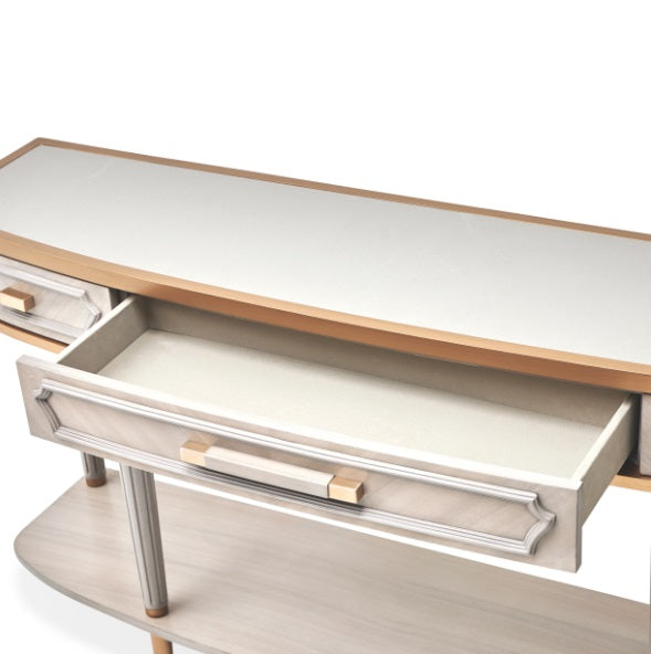 AICO Furniture St.Charles Console Table in Dove Gray - Luxury Home Furniture (MI)