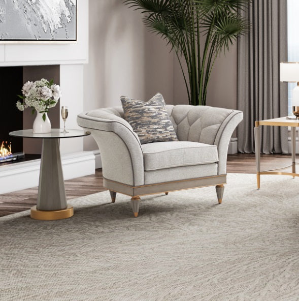 AICO Furniture St.Charles Matching Chair in Dove Gray - Luxury Home Furniture (MI)