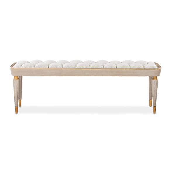 AICO Furniture St.Charles Accent Bench in Dove Gray - Luxury Home Furniture (MI)