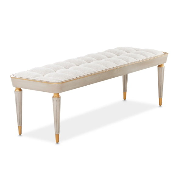 AICO Furniture St.Charles Accent Bench in Dove Gray - Luxury Home Furniture (MI)