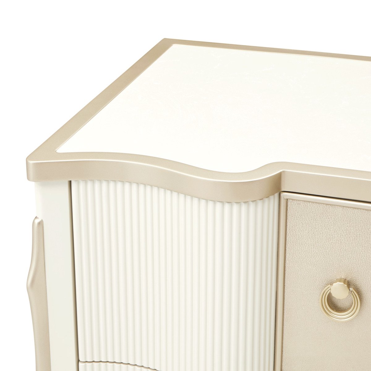 AICO Furniture La Marisia Nightstand in Creamy Pearl - Luxury Home Furniture (MI)