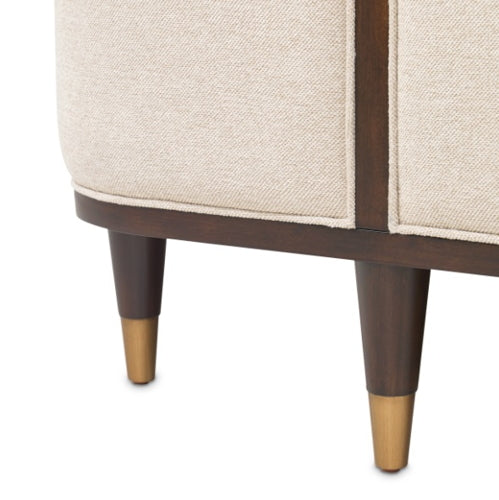AICO Furniture Camellia Field Queen Upholstered Panel Bed in Warm Pecan - Luxury Home Furniture (MI)