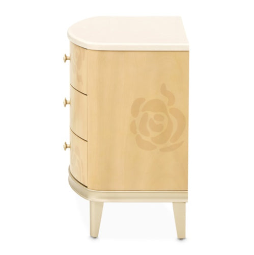 AICO Furniture Camellia Field Nightstand in Caramel - Luxury Home Furniture (MI)
