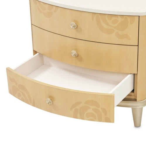 AICO Furniture Camellia Field Nightstand in Caramel - Luxury Home Furniture (MI)