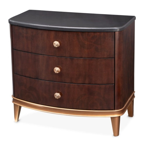 AICO Furniture Camellia Field Nightstand in Warm Pecan - Luxury Home Furniture (MI)
