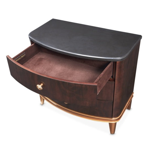 AICO Furniture Camellia Field Nightstand in Warm Pecan - Luxury Home Furniture (MI)