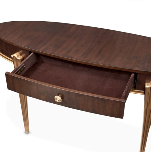AICO Furniture Camellia Field Vanity Desk in Warm Pecan - Luxury Home Furniture (MI)