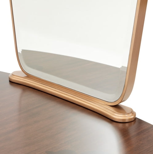 AICO Furniture Camellia Field Vanity Mirror in Warm Pecan - Luxury Home Furniture (MI)