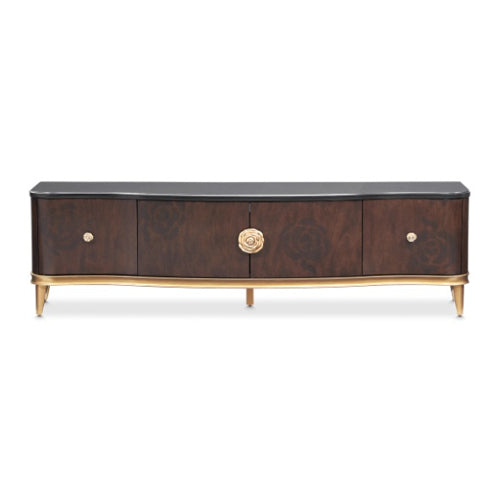 AICO Furniture Camellia Field Media Cabinet in Warm Pecan - Luxury Home Furniture (MI)