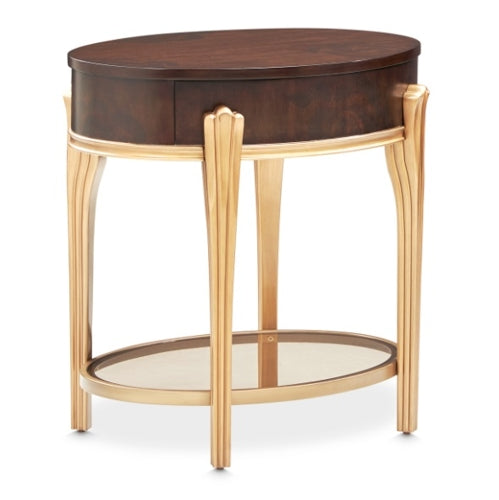AICO Furniture Camellia Field End Table in Warm Pecan - Luxury Home Furniture (MI)