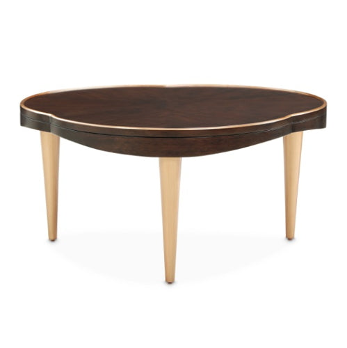 AICO Furniture Camellia Field Cocktail Table in Warm Pecan - Luxury Home Furniture (MI)