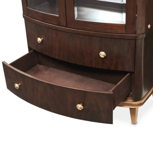 AICO Furniture Camellia Field Display Cabinet in Warm Pecan - Luxury Home Furniture (MI)