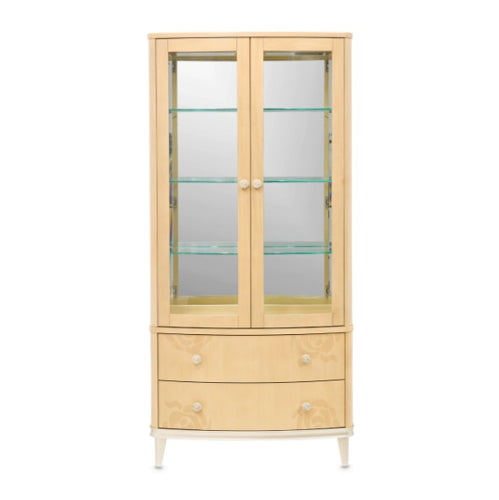 AICO Furniture Camellia Field Display Cabinet in Caramel