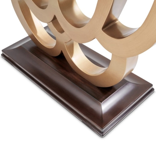 AICO Furniture Camellia Field Console Table in Warm Pecan - Luxury Home Furniture (MI)