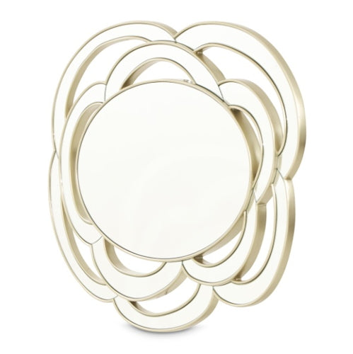 AICO Furniture Camellia Field Wall Mirror in Warm Pecan - Luxury Home Furniture (MI)