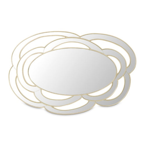 AICO Furniture Camellia Field Wall Mirror in Warm Pecan - Luxury Home Furniture (MI)