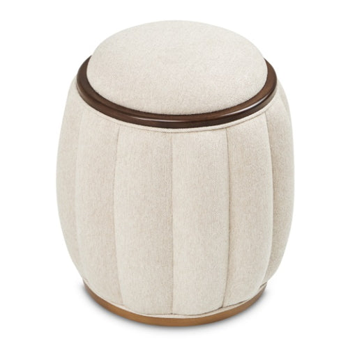 AICO Furniture Camellia Field Round Bench in Warm Pecan - Luxury Home Furniture (MI)