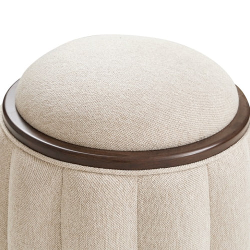AICO Furniture Camellia Field Round Bench in Warm Pecan - Luxury Home Furniture (MI)