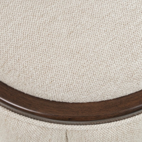 AICO Furniture Camellia Field Round Bench in Warm Pecan - Luxury Home Furniture (MI)