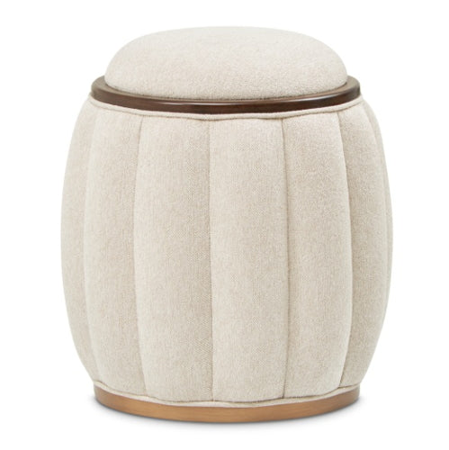 AICO Furniture Camellia Field Round Bench in Warm Pecan - Luxury Home Furniture (MI)