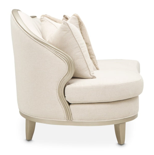 AICO Furniture Camellia Field RAF Loveseat Linen in Caramel - Luxury Home Furniture (MI)