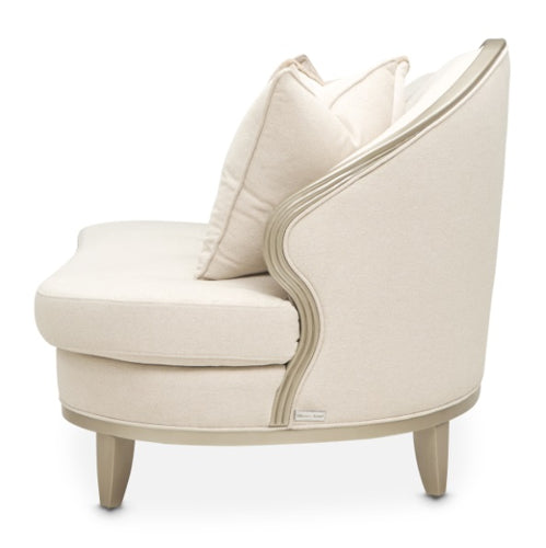AICO Furniture Camellia Field RAF Loveseat Linen in Caramel - Luxury Home Furniture (MI)