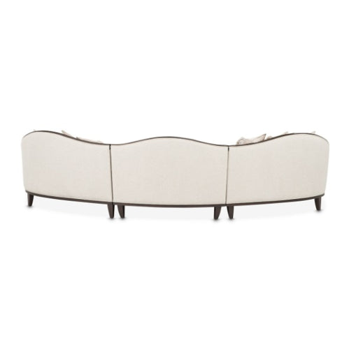 AICO Furniture Camellia Field RAF Loveseat Linen in Warm Pecan - Luxury Home Furniture (MI)
