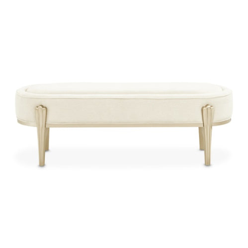 AICO Furniture Camellia Field Bench in Caramel - Luxury Home Furniture (MI)