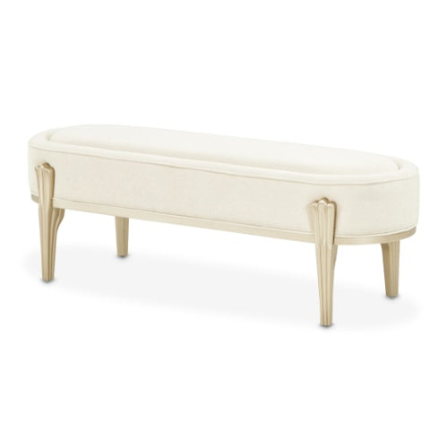 AICO Furniture Camellia Field Bench in Caramel - Luxury Home Furniture (MI)