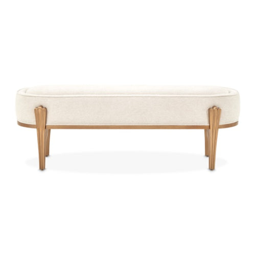 AICO Furniture Camellia Field Bench in Warm Pecan - Luxury Home Furniture (MI)