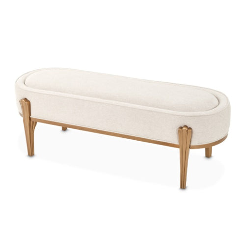 AICO Furniture Camellia Field Bench in Warm Pecan - Luxury Home Furniture (MI)
