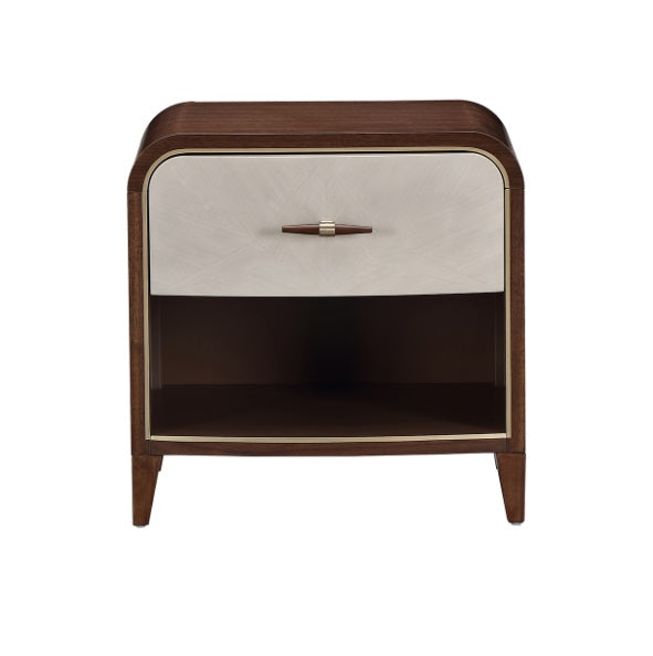AICO Furniture Houston Small Nightstand in Walnut - Luxury Home Furniture (MI)