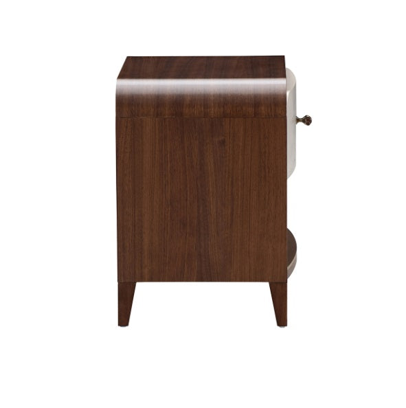 AICO Furniture Houston Small Nightstand in Walnut - Luxury Home Furniture (MI)