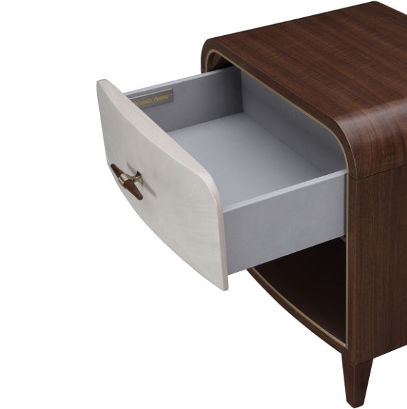 AICO Furniture Houston Small Nightstand in Walnut - Luxury Home Furniture (MI)
