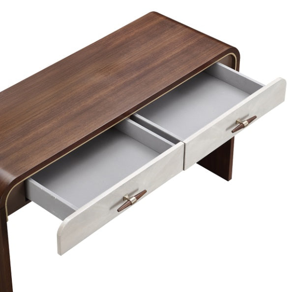 AICO Furniture Houston Vanity Desk in Walnut - Luxury Home Furniture (MI)