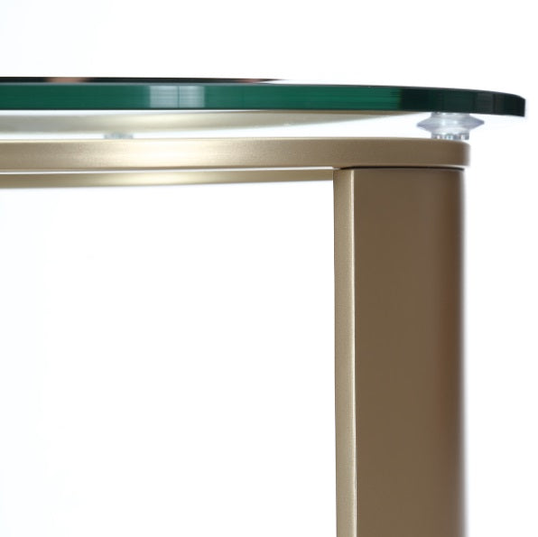 AICO Furniture Houston Chairside Table in Brushed Gold - Luxury Home Furniture (MI)
